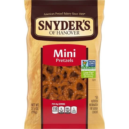 Order Snyder's Mini Pretzels food online from IV Deli Mart store, Goleta on bringmethat.com