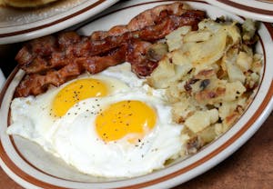 Order Two Eggs with Bacon food online from Sunnyside Cafe & Restaurant store, Virginia Beach on bringmethat.com