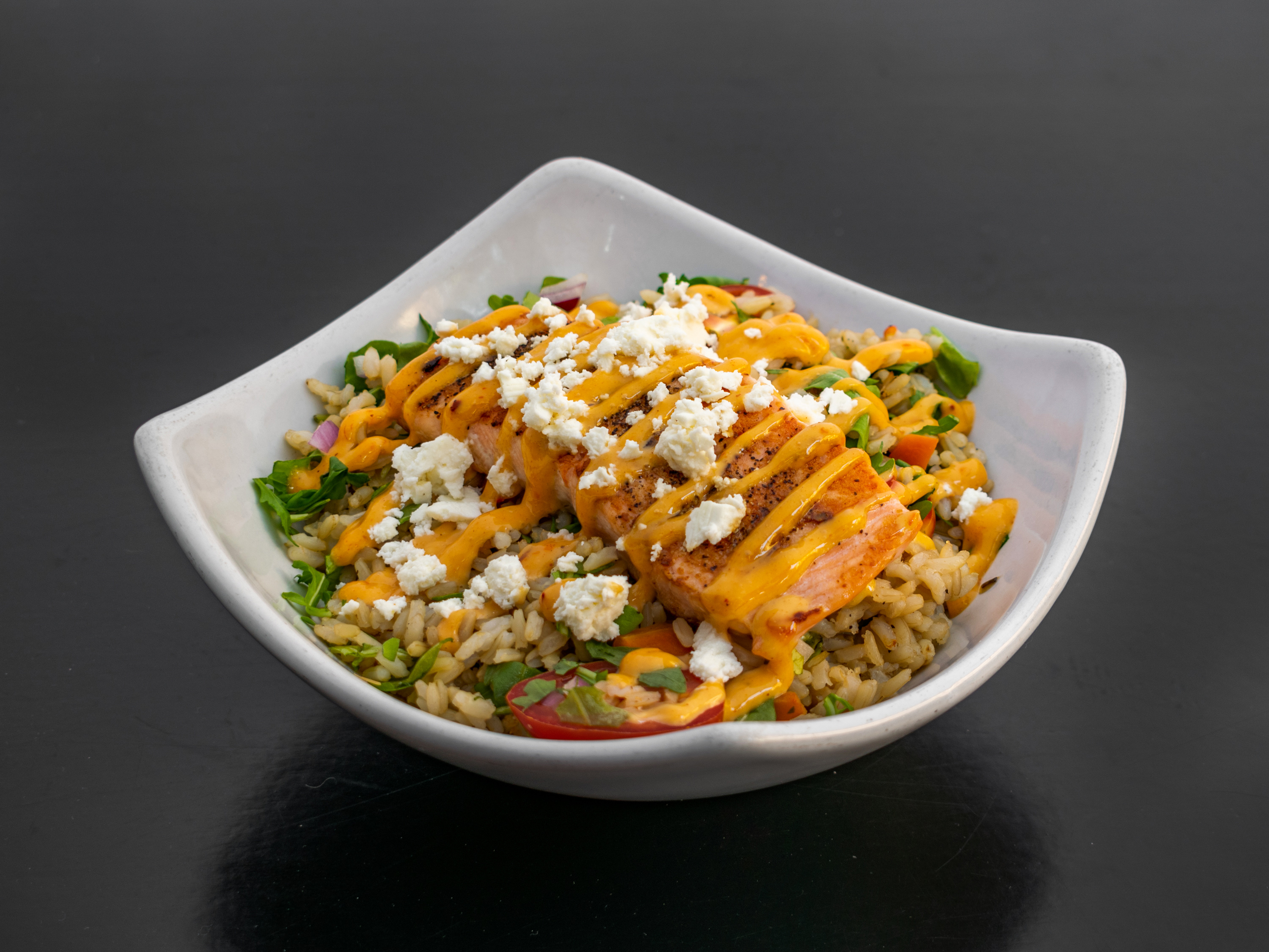 Order Salmon Bowl food online from Mexiterranean Grill store, New York on bringmethat.com