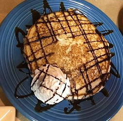Order Three Nutella Pancakes food online from Janik's Cafe store, Chicago on bringmethat.com
