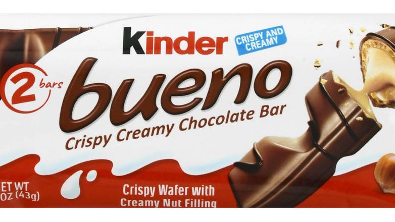 Order Kinder Bueno Chocolate And Hazelnut Cream Bar 1.5 Oz food online from Valero Food Mart store, Murrayville on bringmethat.com
