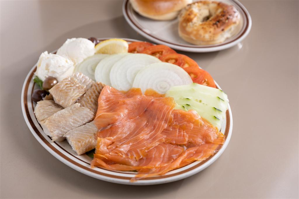 Order Combination Fish Plate  food online from Art's Delicatessen store, Studio City on bringmethat.com