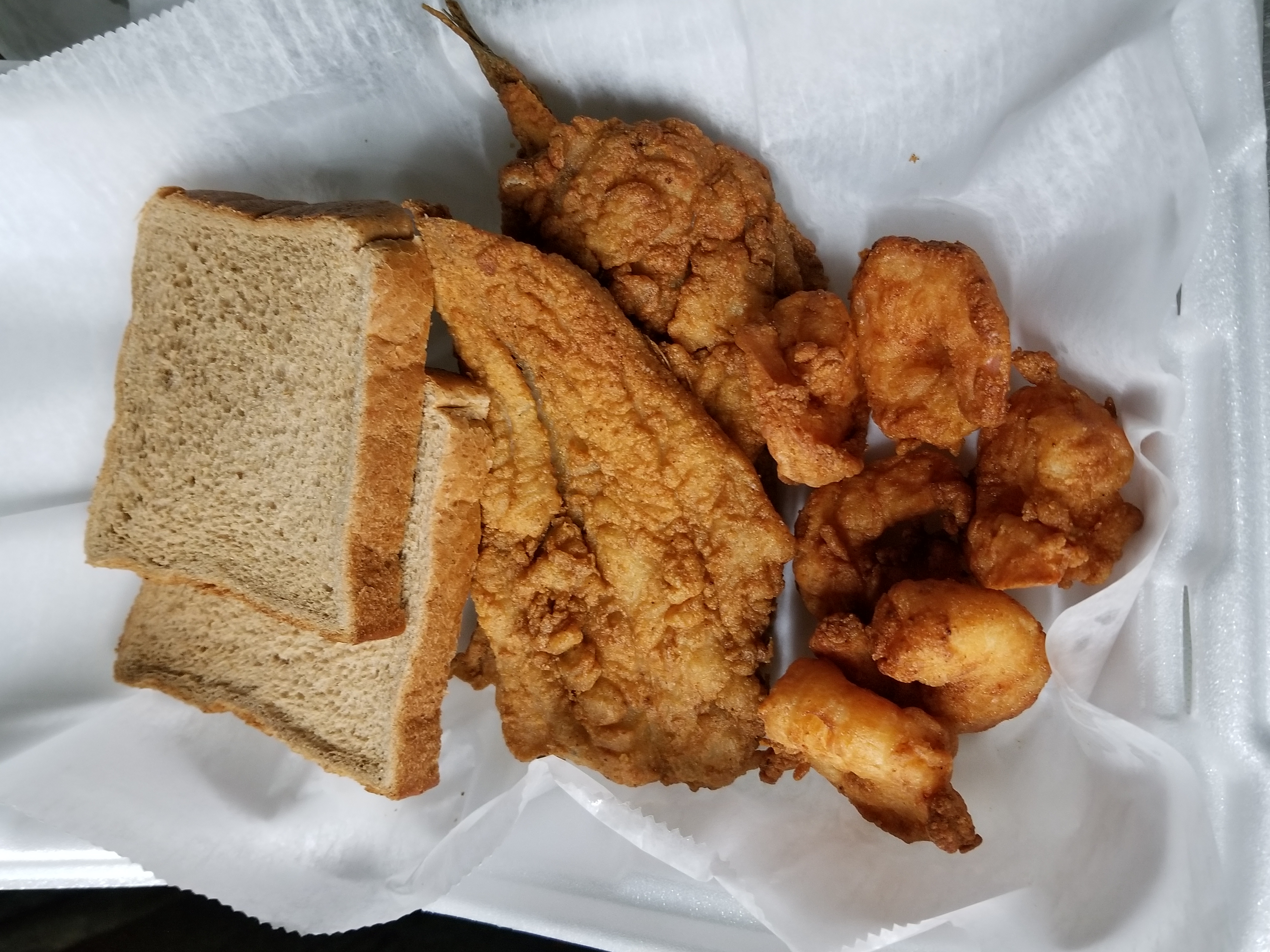 Order 6 Piece Shrimp and 2 Piece Whiting Combo food online from E & S Original Steak-N-Take store, Newark on bringmethat.com