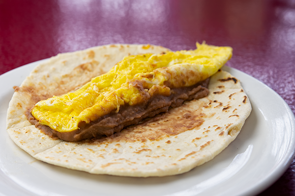Order Bean and Egg Taco food online from The Hut Diner store, San Antonio on bringmethat.com