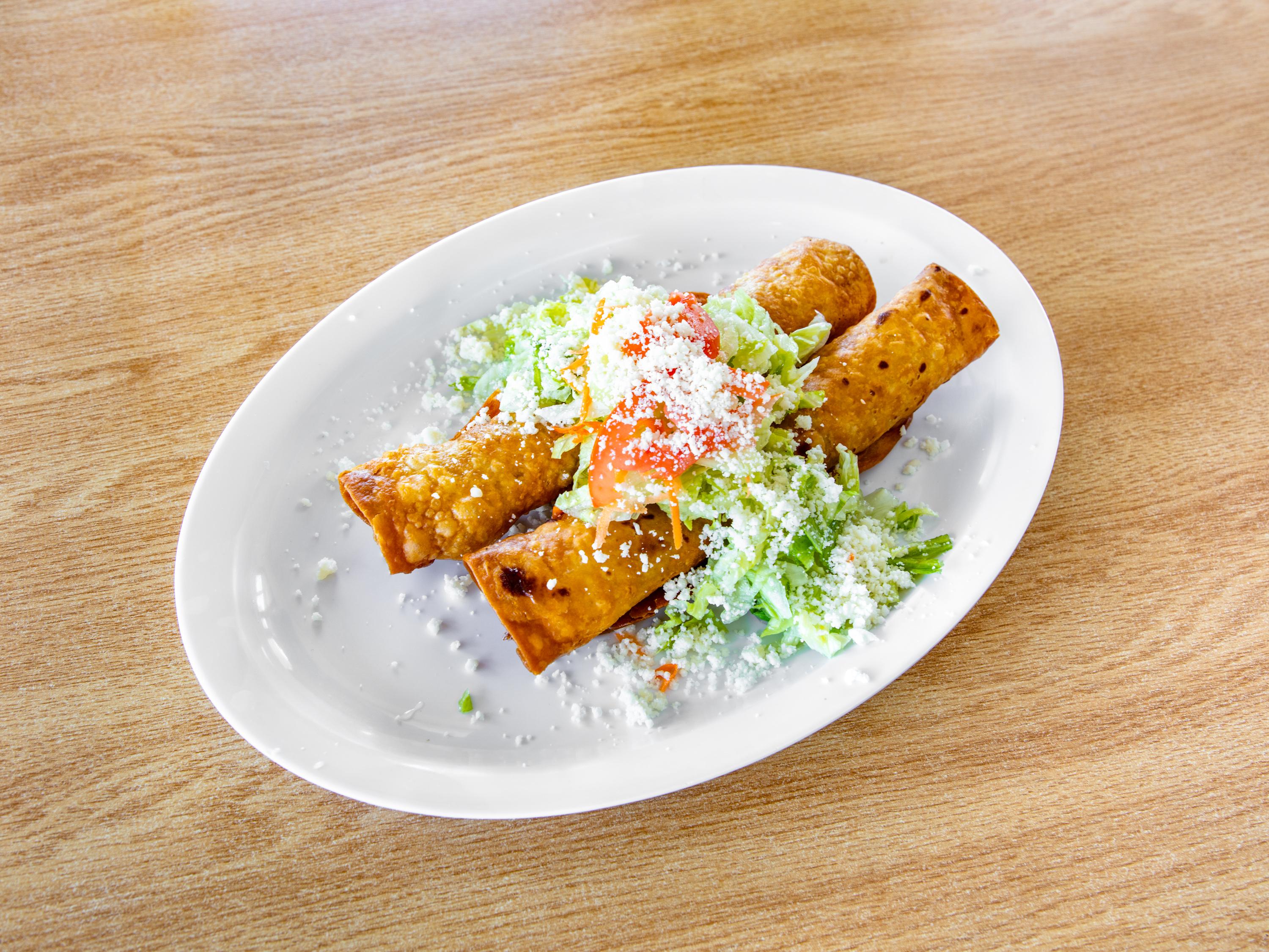Order 2 Chimichangas de res food online from Tacos And Hotdogs Los Mayitos store, Mesa on bringmethat.com