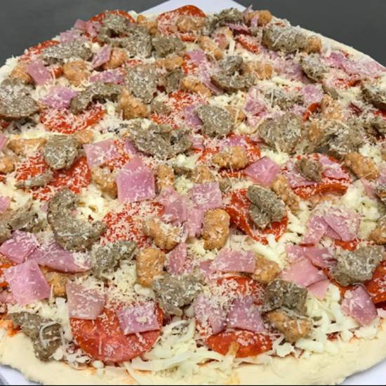 Order Meat Lovers Pizza food online from Valentino Gourmet store, Camarillo on bringmethat.com