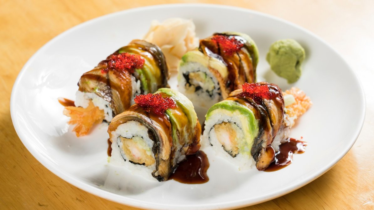 Order Double Dragon Roll food online from Yama store, New York on bringmethat.com