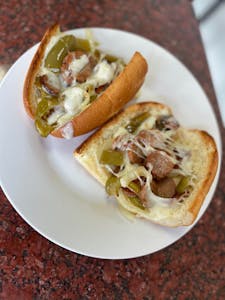 Order Sausage & Pepper Sub food online from Frankie's Pizza store, Las Vegas on bringmethat.com
