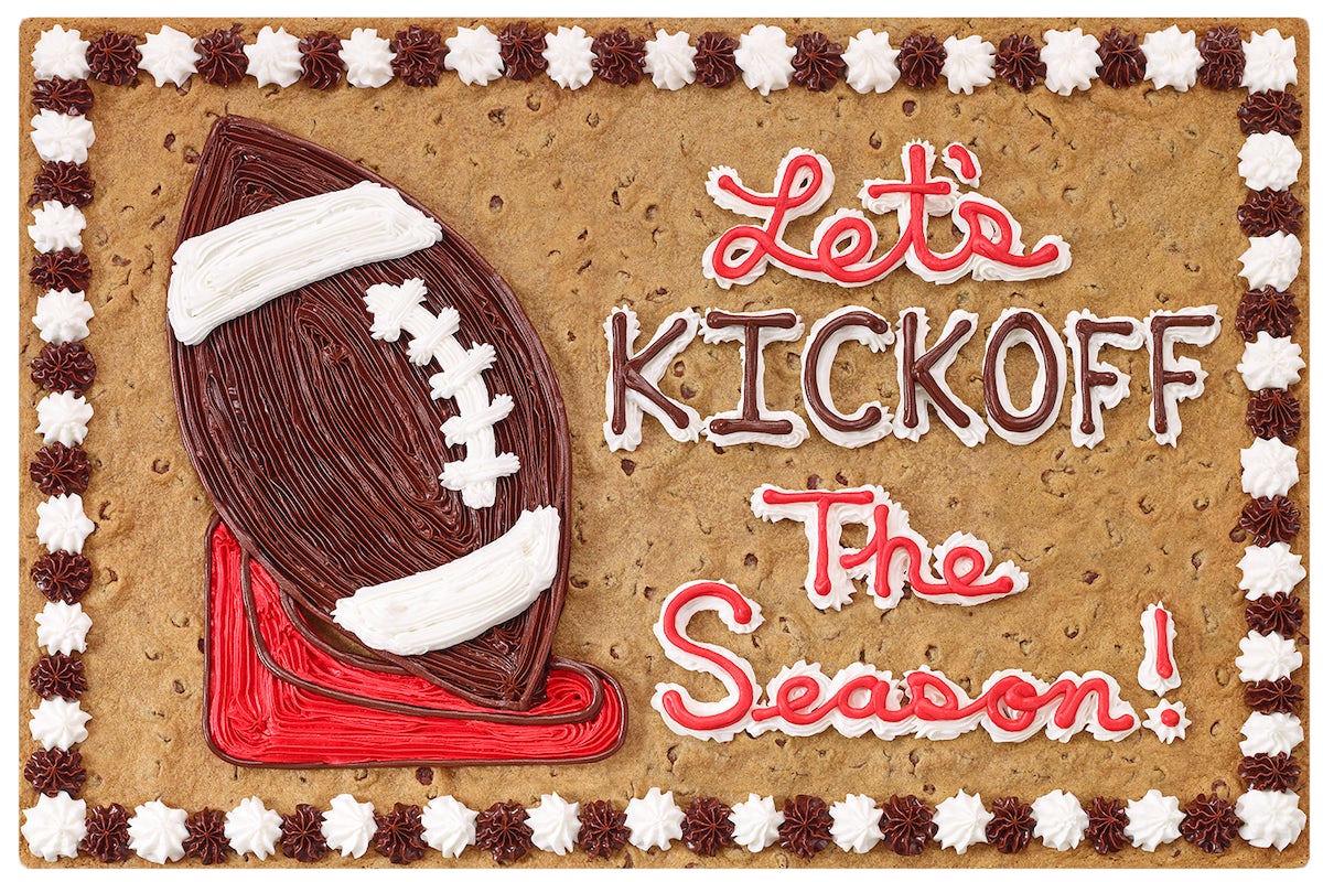 Order Let's Kickoff the Season Football - S3510 food online from Great American Cookies - Bel Air Mall store, Mobile on bringmethat.com