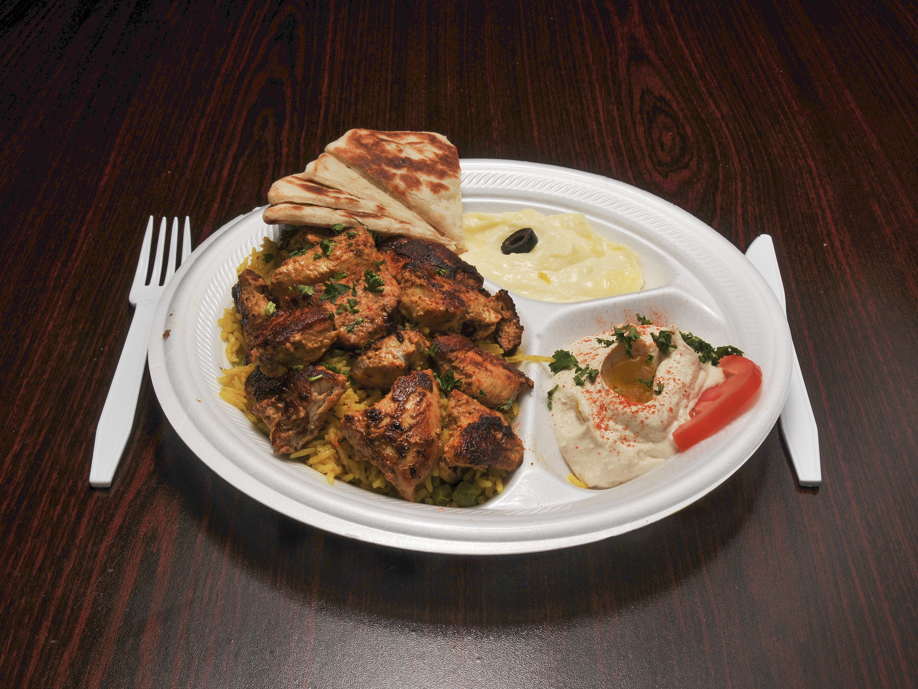 Order Shish Tawook Platter food online from Checkers pizza store, Raleigh on bringmethat.com
