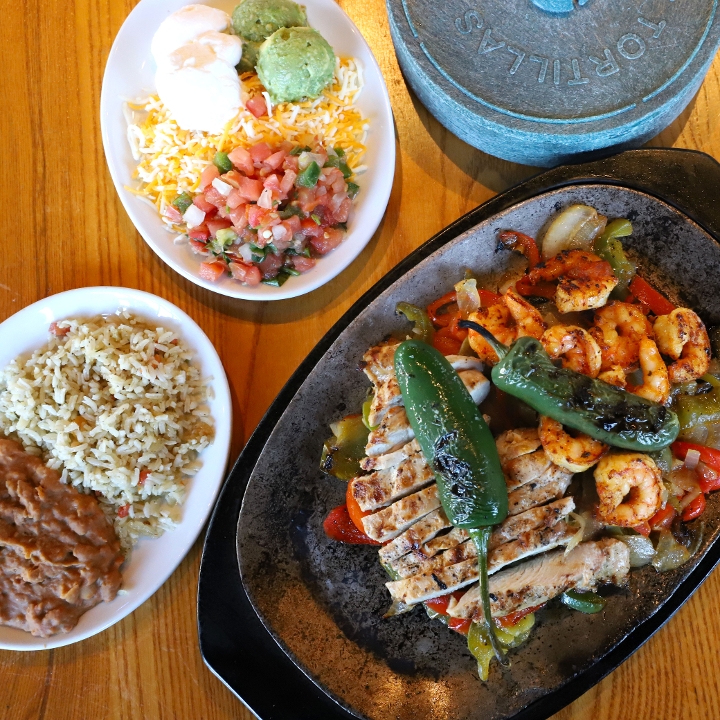 Order Fajita Chicken&Shrimp for 2 food online from Roja Mexican Grill store, Omaha on bringmethat.com