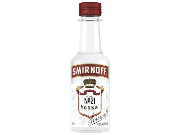 Order Smirnoff No. 21 Vodka - 50ml Bottle food online from Josh Wines & Liquors Inc store, New York on bringmethat.com