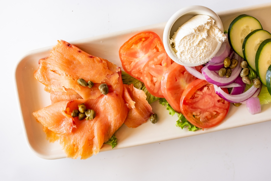 Order Smoked Salmon Platter food online from Kup A Joe Cafe store, Frankfort on bringmethat.com