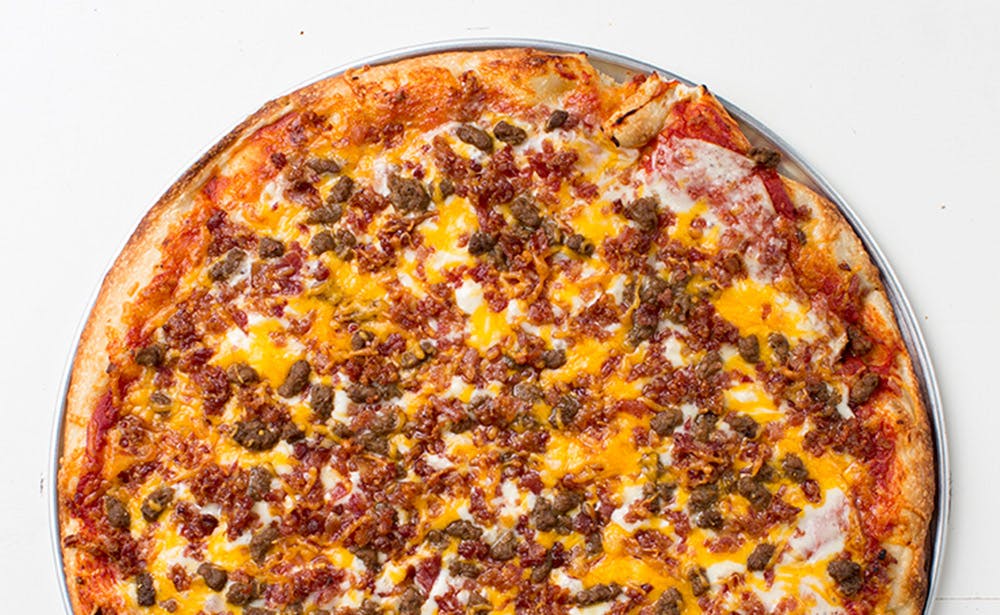 Order Bacon Cheeseburger Pizza - Small food online from Calz Pizza store, Norfolk on bringmethat.com