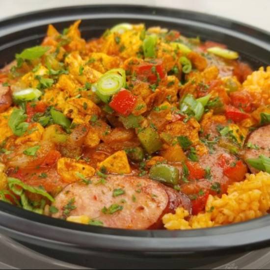 Order Chicken & Sausage Jambalaya food online from Marco's Pepper Grill store, Houston on bringmethat.com