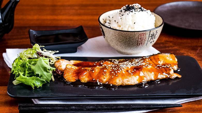 Order Salmon Teriyaki Over Rice food online from Shinsen store, New York on bringmethat.com