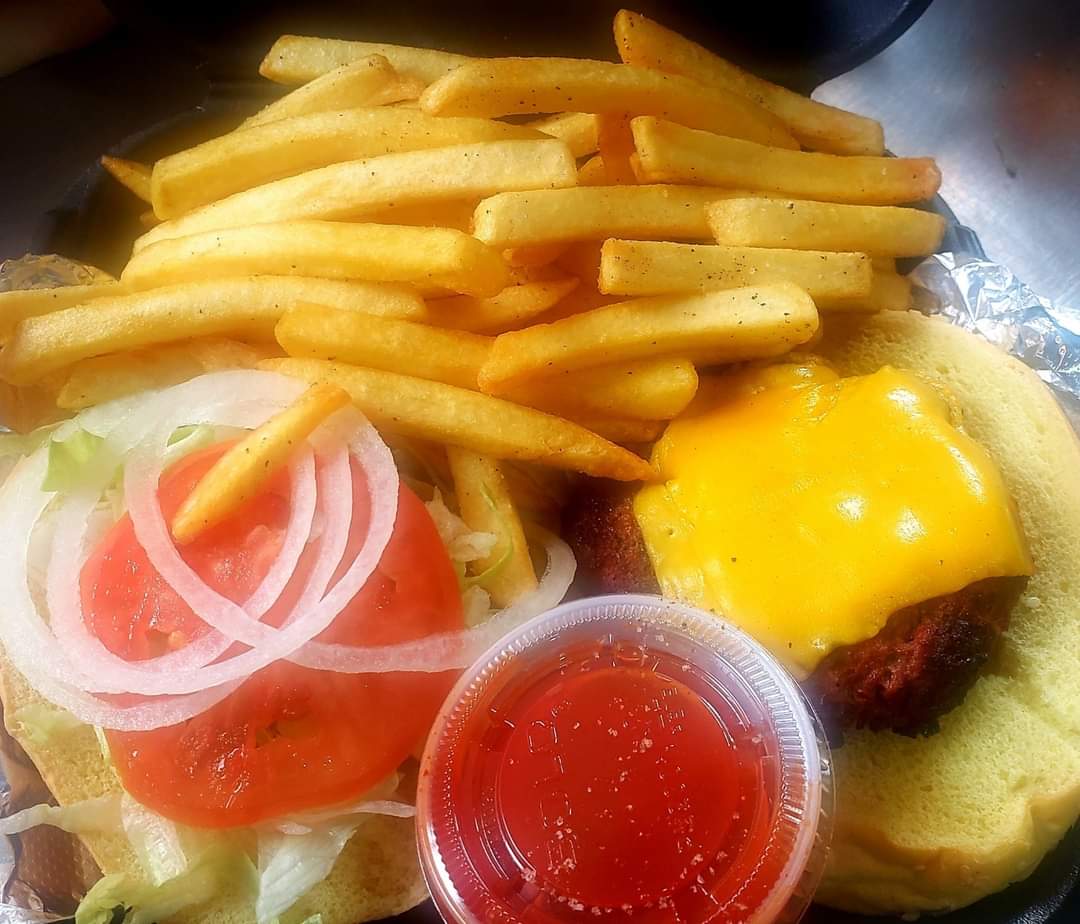 Order Cheeseburger and Fries  food online from Chef Sheed Bbq Shack store, Atlantic City on bringmethat.com