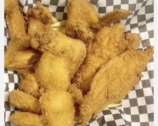 Order Fish (2 pcs), Shrimp (4 pcs), and Chicken Wings (4 pcs) food online from Bay Bay Eastside Eatery store, Saint Paul on bringmethat.com
