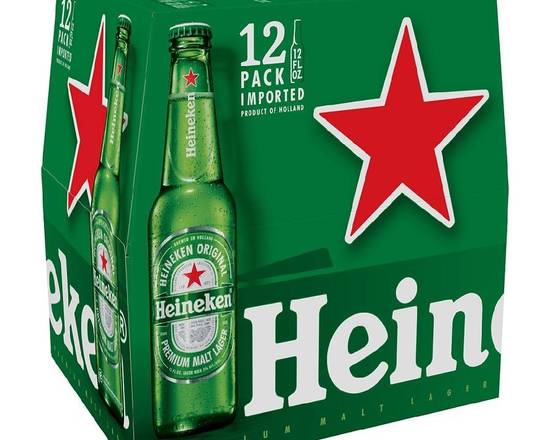 Order Heineken, 12pk-12oz bottle beer (5.0% ABV) food online from Babaro Liquor Store store, Peabody on bringmethat.com