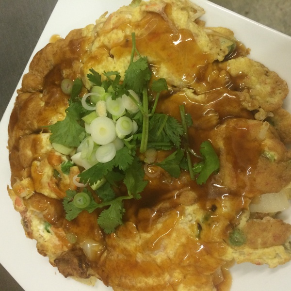Order Shrimp and Crabmeat Egg Foo Young food online from Thai Tea Asian Fusion Cafe  store, Irving on bringmethat.com