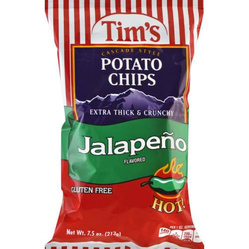 Order Tim's Potato Chips Jalapeno Flavored Cascade Style Hot! (7.5 oz) food online from Rite Aid store, Eugene on bringmethat.com