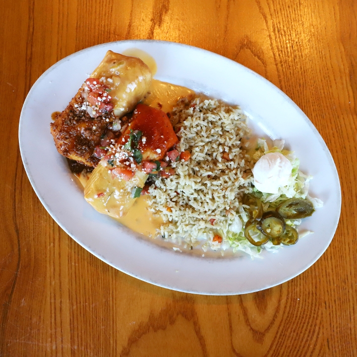 Order Chimichangas Mini- Combo food online from Roja Mexican Grill store, Omaha on bringmethat.com