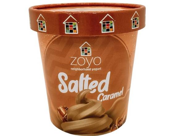 Order Salted Caramel Frozen Yogurt (14oz) food online from Zoyo store, Phoenix on bringmethat.com