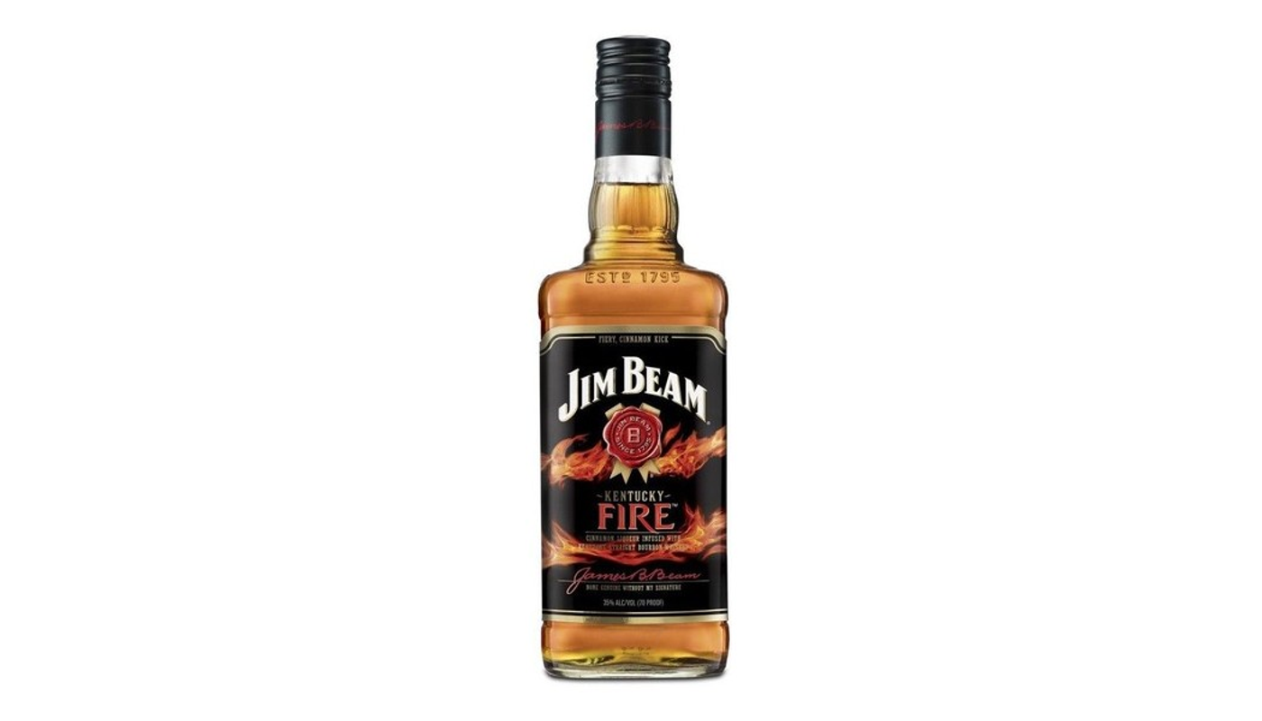Order Jim Beam Kentucky Fire Kentucky Straight Bourbon Whiskey - Cinnamon Infused 1.75L food online from JR Food Mart store, Camarillo on bringmethat.com