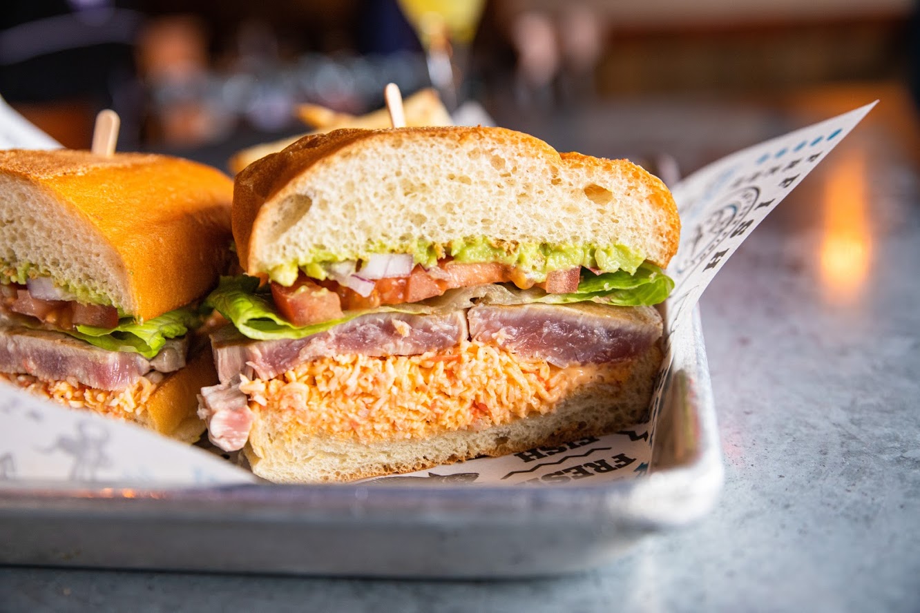 Order Tuna and Spicy Krab Torta food online from Bay Park Fish Company store, San Diego on bringmethat.com