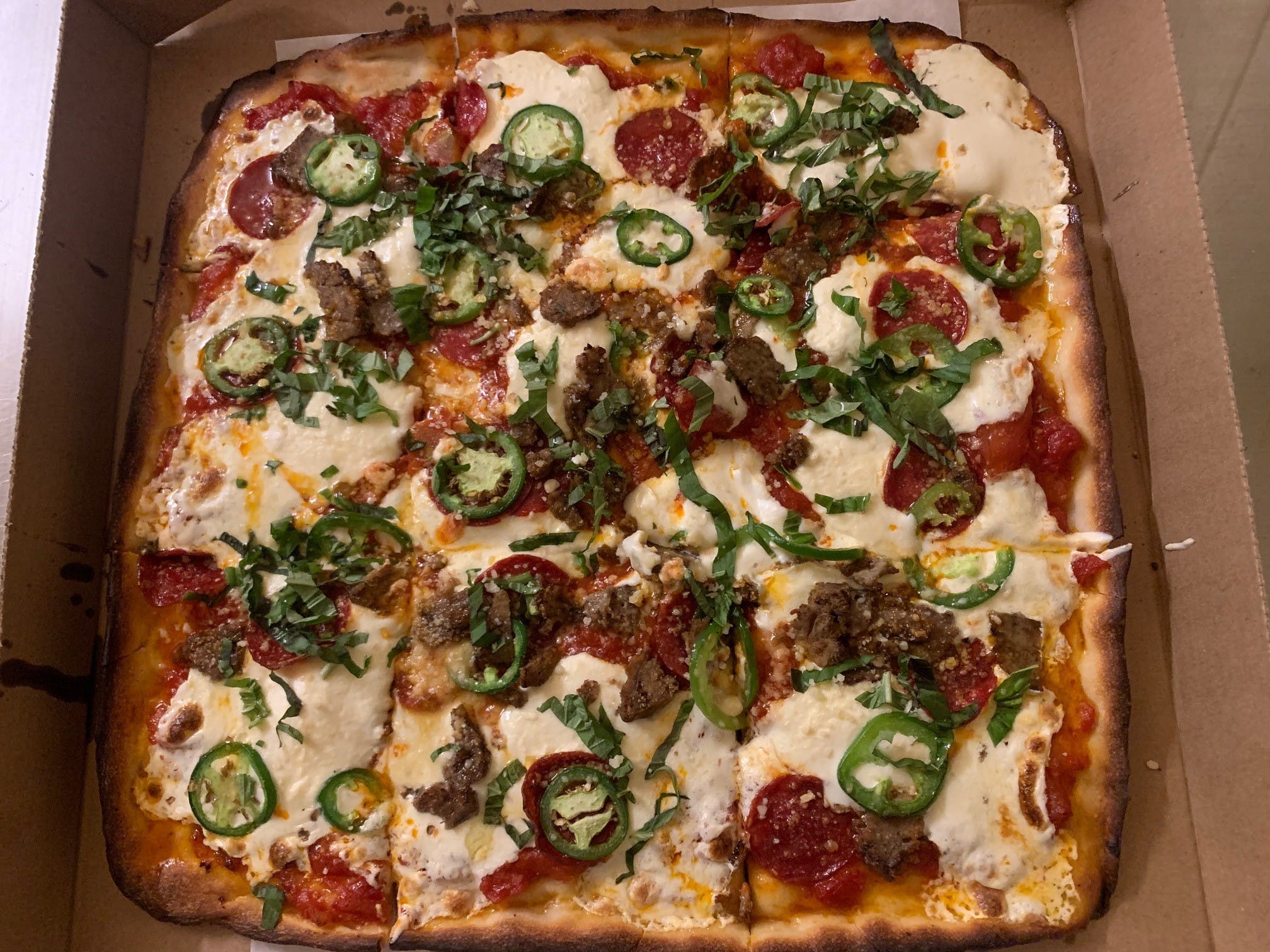 Order Spicy Italian Grandma - Pizza food online from Bricklyn Pizza store, Brooklyn on bringmethat.com