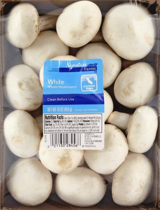 Order Signature Farms · White Whole Mushrooms (16 oz) food online from Albertsons store, Jackson on bringmethat.com
