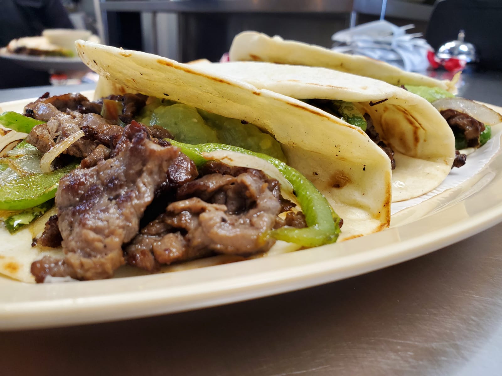 Order Beef Fajita Taco food online from Los Arcos Mexican Grill store, San Antonio on bringmethat.com