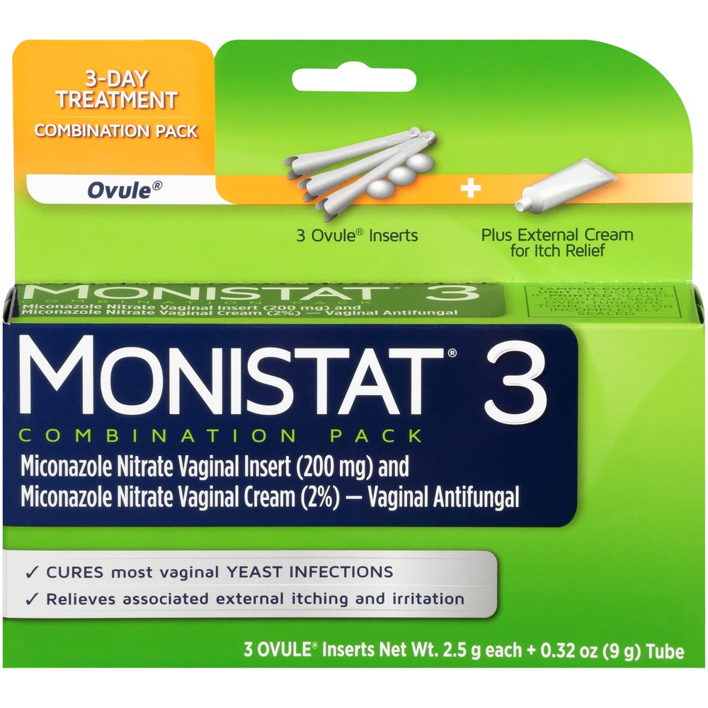 Order Monistat 3 Ovule Combination Pack Vaginal Antifungal 3 Day Treatment - 3 ct food online from Rite Aid store, MILLER PLACE on bringmethat.com