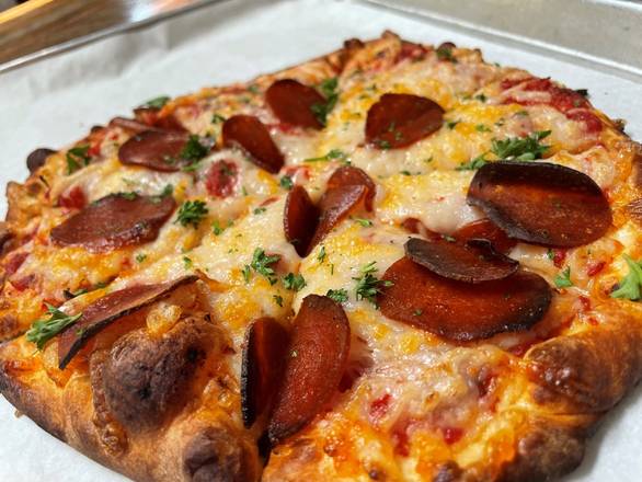 Order Medium Vegan Pepperoni food online from Saucy Brew Works store, Cleveland on bringmethat.com