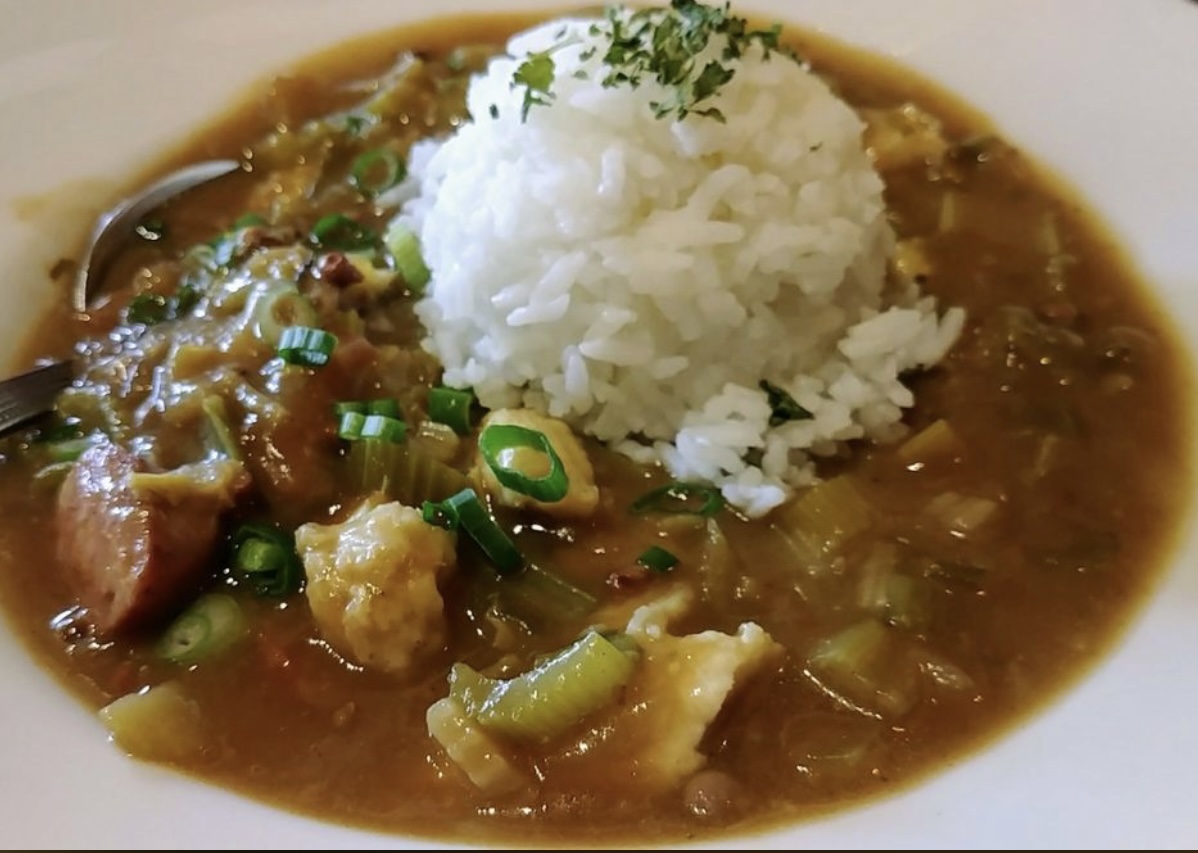 Order Gumbo with Rice - Chicken & Sausage food online from Le Soleil store, San Leandro on bringmethat.com