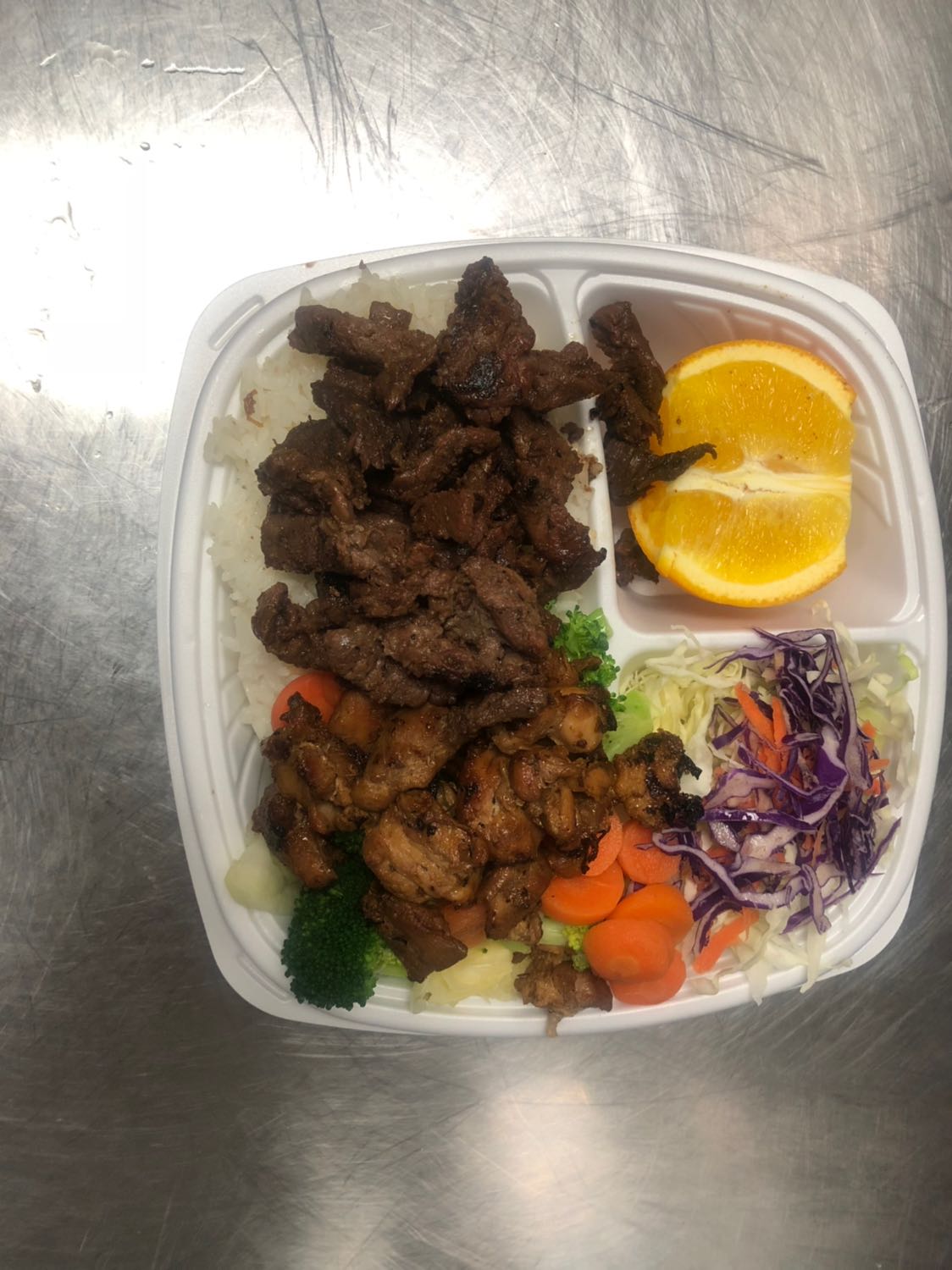 Order Chicken and Beef Plate food online from Flame Broiler store, Newport Beach on bringmethat.com