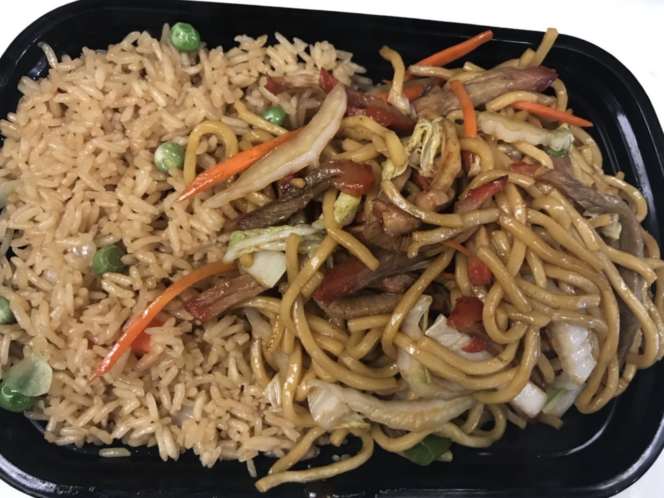 Order D2. Pork Lo Mein Combo 叉烧捞面 food online from JJ China store, Morrisville on bringmethat.com