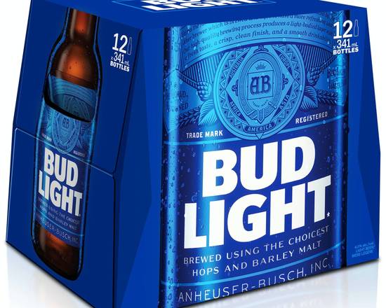 Order Bud Light, 12pk-12oz bottle beer (4.2% ABV) food online from Moby Liquor store, Los Angeles on bringmethat.com