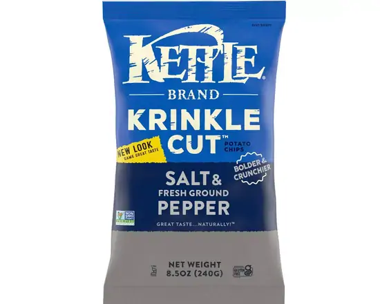 Order Kettle Chips 5oz Salt and Pepper food online from Van Ness Liquors store, San Francisco on bringmethat.com