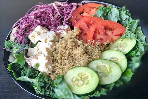 Order Kale Quinoa Salad food online from Mocha Bleu store, Teaneck on bringmethat.com