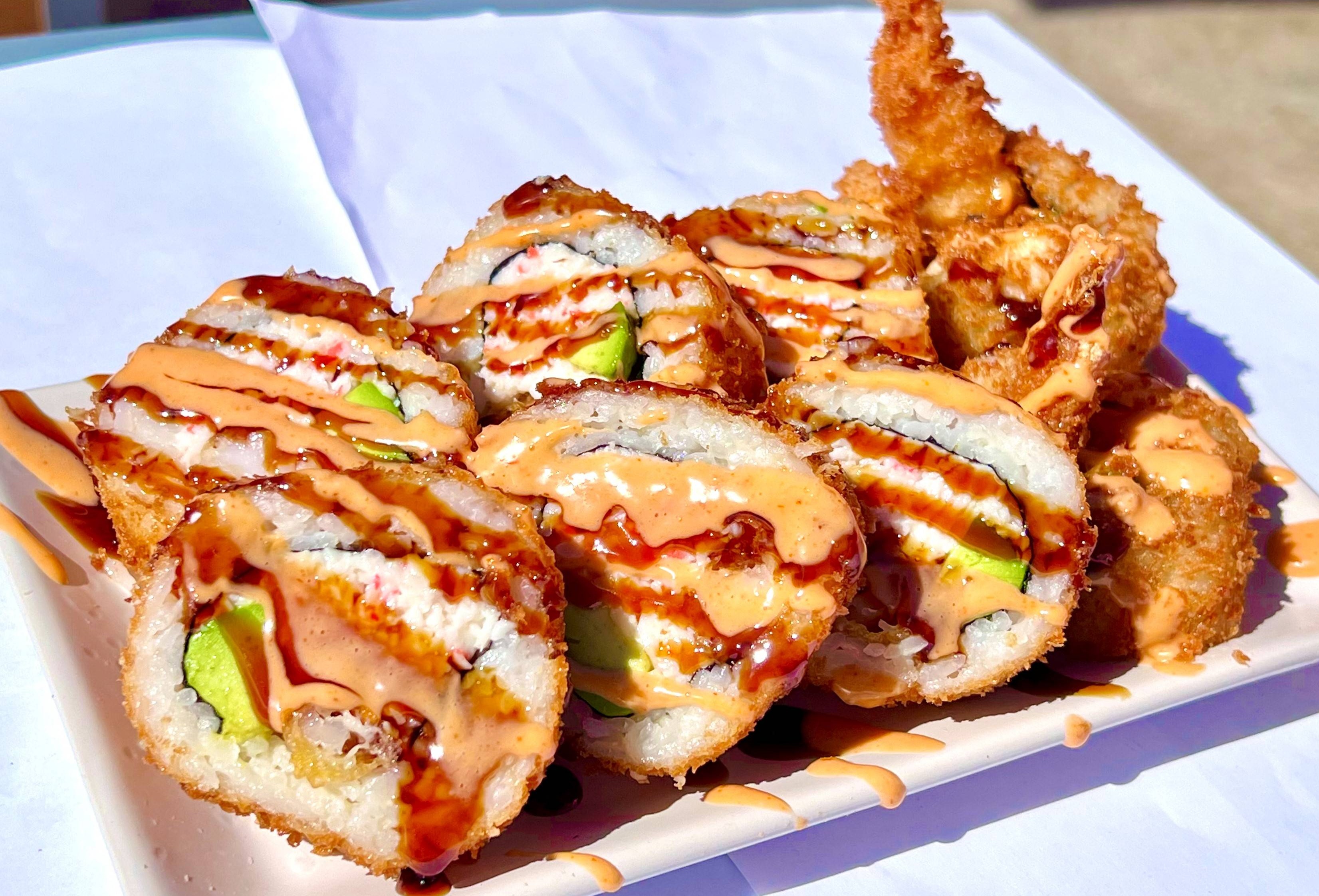 Order Double Crunch Roll food online from Poki Yaki store, Compton on bringmethat.com