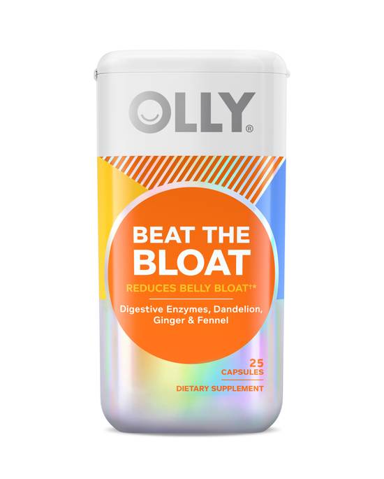 Order OLLY Beat the Bloat Capsules Degestive Enzymes, Dandelion, Ginger and Fennel (25 ct) food online from Rite Aid store, Palm Desert on bringmethat.com