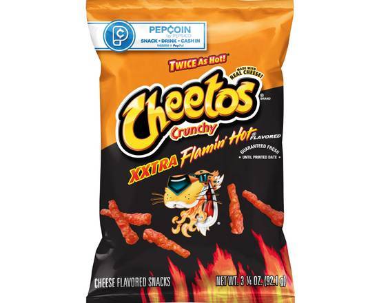 Order Cheetos Crunchy Xxtra Flamin' Hot (3.25 oz) food online from Urban Value Corner Store store, Dallas on bringmethat.com