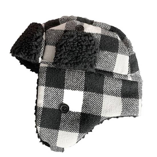 Order Toby Fairy™ Infant Buffalo Plaid Trapper Hat in Black/White food online from Bed Bath & Beyond store, Longmont on bringmethat.com