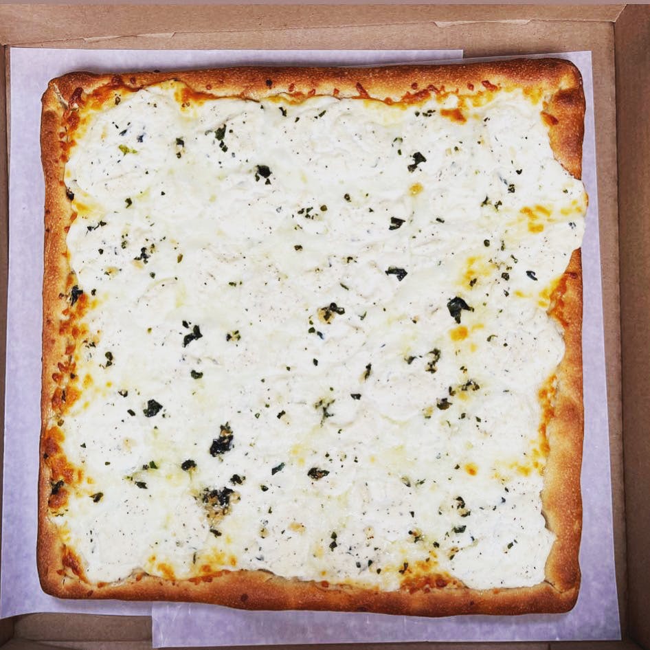 Order White Sicilian Pizza - 16''x16'' food online from Argentos Pizza store, Buckeye on bringmethat.com