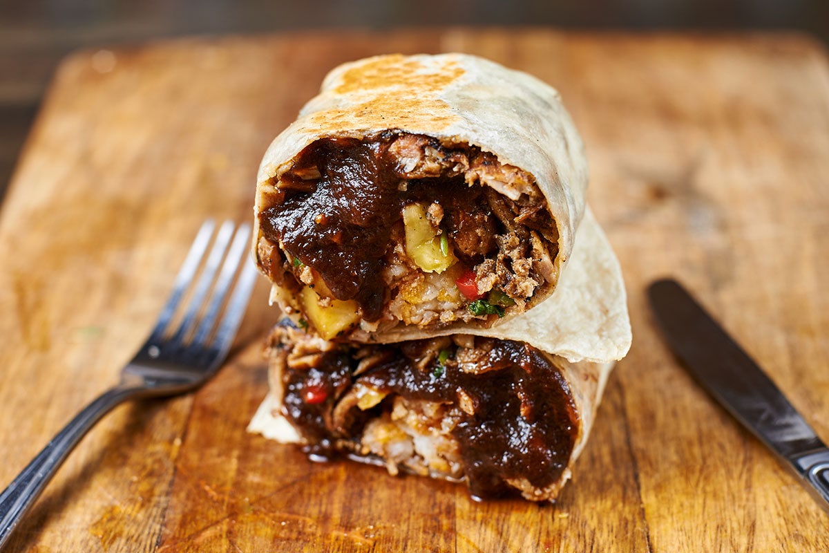 Order Jermell’s Jerk Chicken Burrito food online from Spitfire Tacos store, San Diego on bringmethat.com