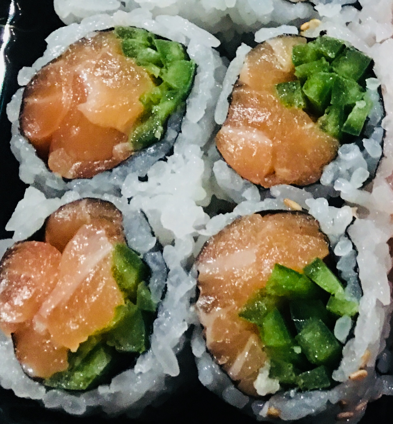 Order Salmon Jalapeno Roll food online from Soho Sushi store, New York on bringmethat.com