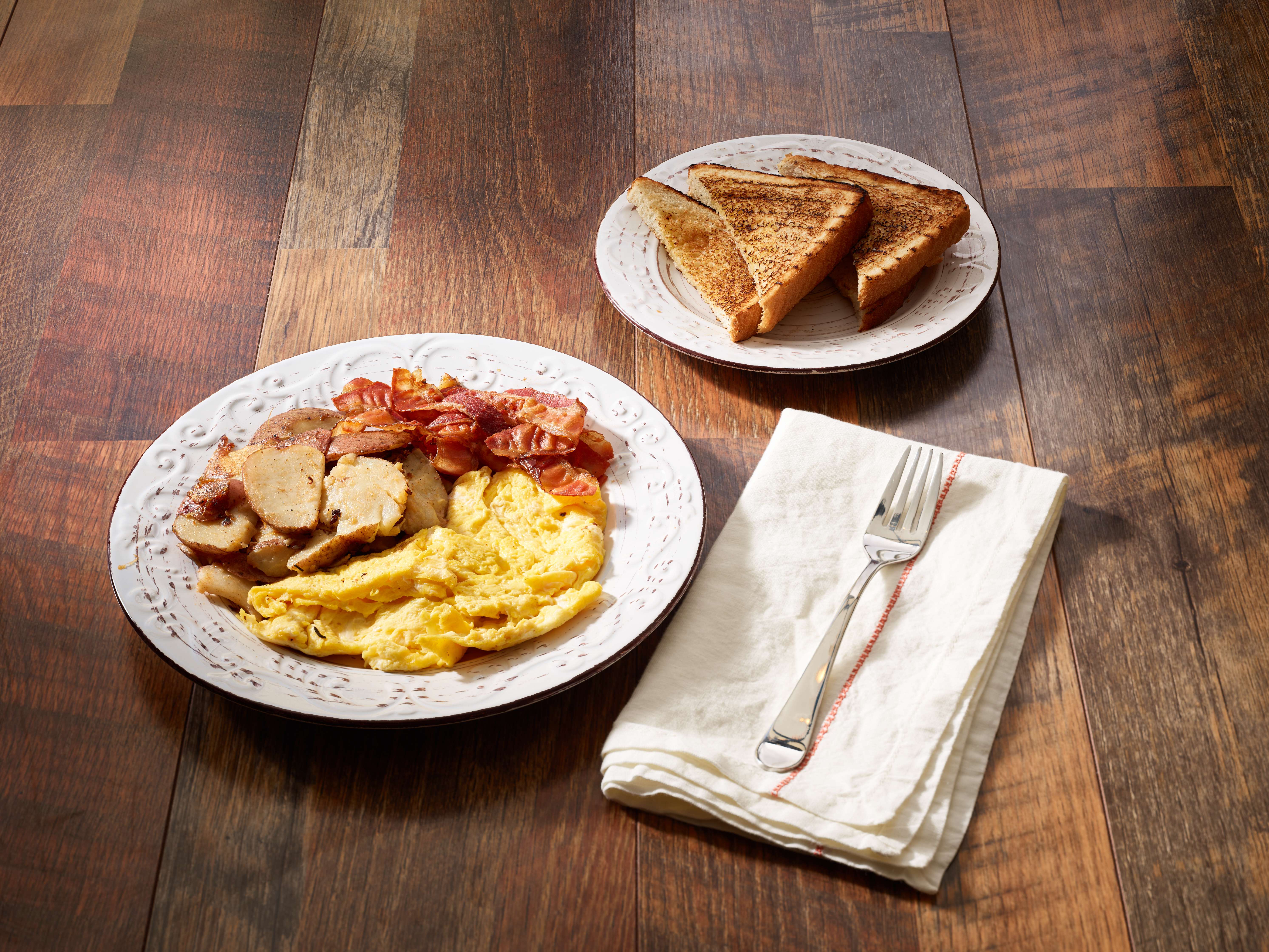 Order 2. Two Eggs, Toast, Home Fries and Meat Breakfast food online from Louis Family Restaurant store, Providence on bringmethat.com