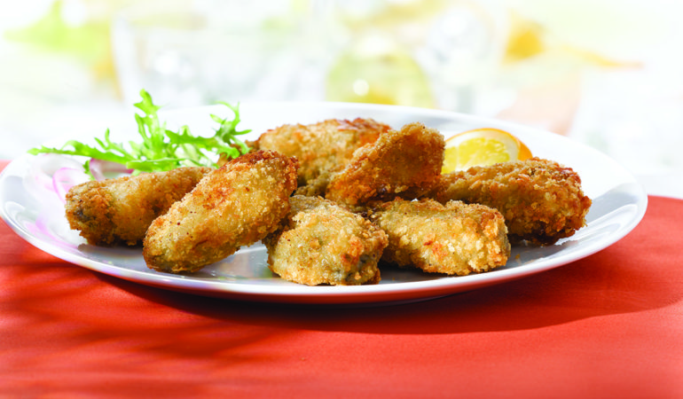 Order 6 Piece Fried Oysters food online from Broaster At New Omm Market store, Sacramento on bringmethat.com