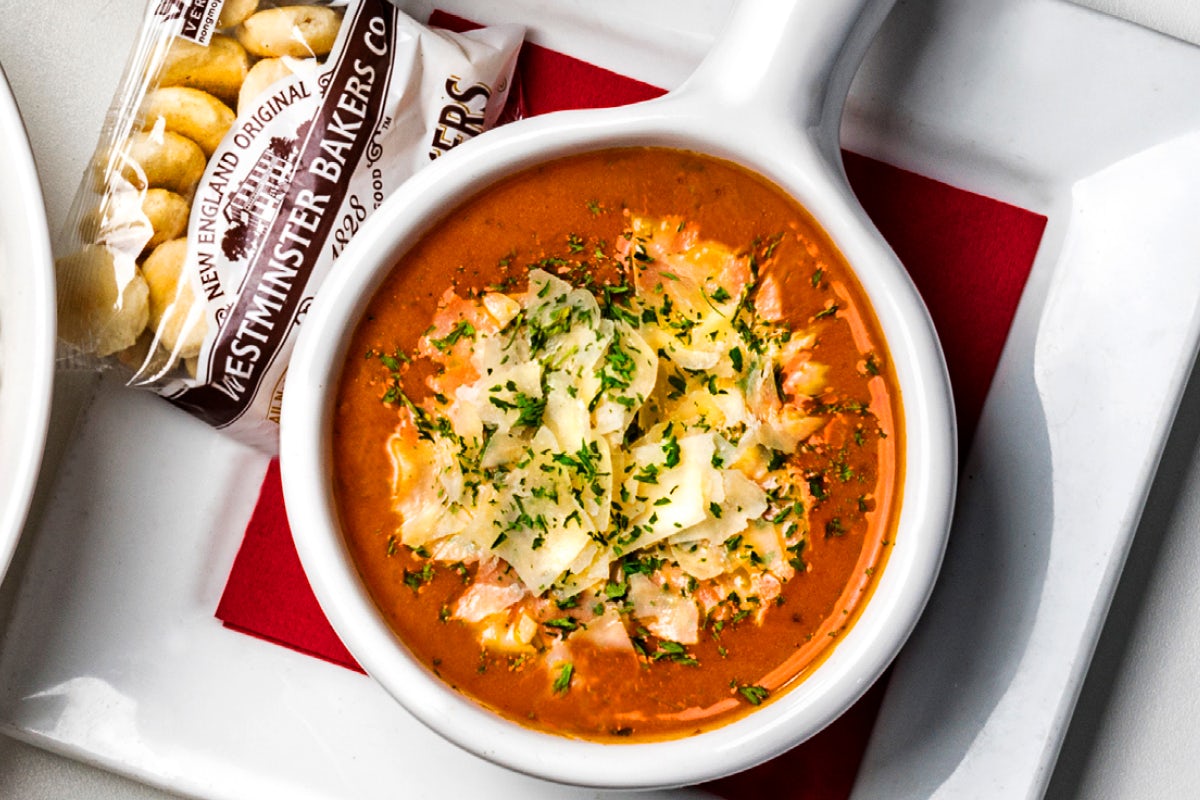 Order Tomato Basil Soup food online from Arooga's Grille House and Sports Bar store, Warwick on bringmethat.com